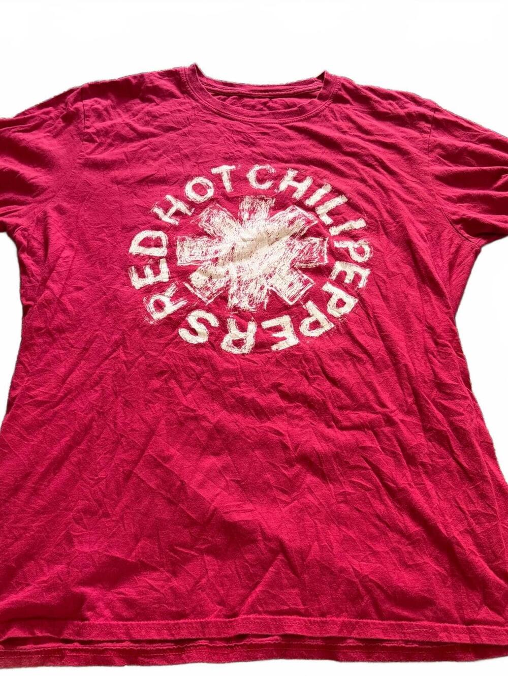 Red Hot Chili Peppers Red Graphic Band T-Shirt Size Large